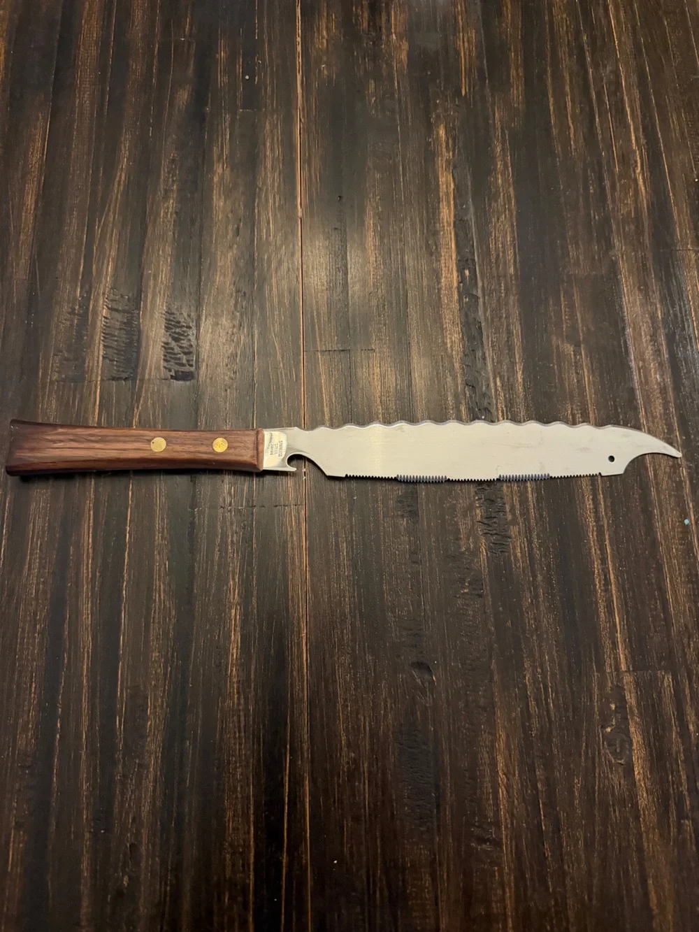 Vinty Japan Stainless Steel Fish Fillet Knife Scaler Hook Disgorger Wood Handle